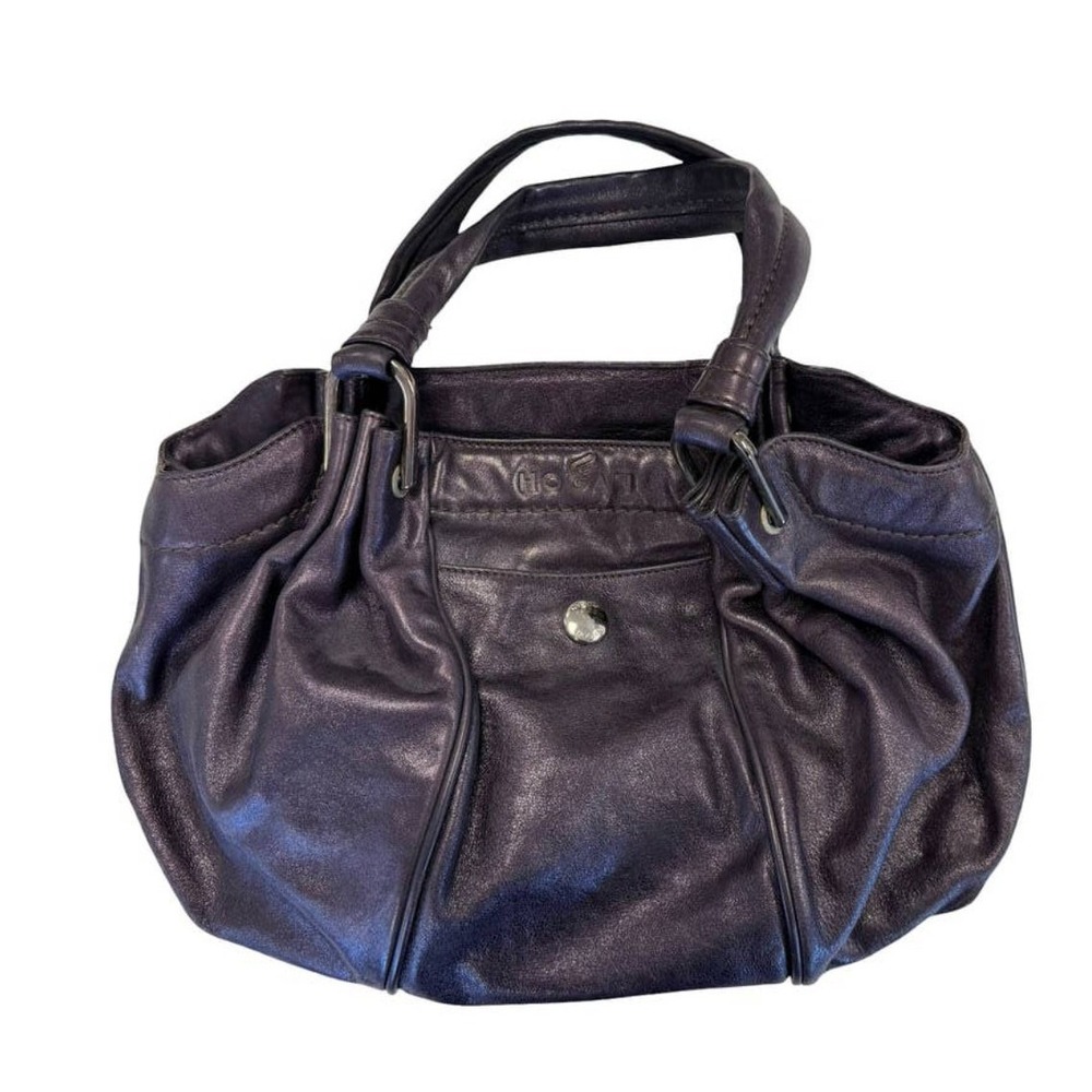 Vintage Hogan Leather Handbag Color Plum  Italy